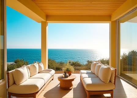 Outdoor patio perfectly staged for sunshine guest check-in