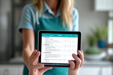 Quality assurance specialist checking a property on a tablet